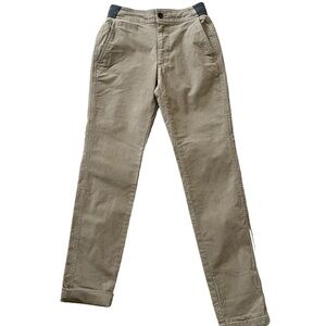 UpWest Light Tan Corduroy Slim Leg Pant with Grey Back Stretch Ribbing X…